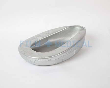 Bed Pan in Silver Plastic 